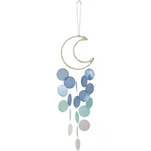 Wind Chimes for Outside,Handcrafted Capiz Shells Wind Chime for Indoor/Outdoors,Garden Decoration of Coastal Style,  for Shells Wind Chimes Lovers and  (Blue)
