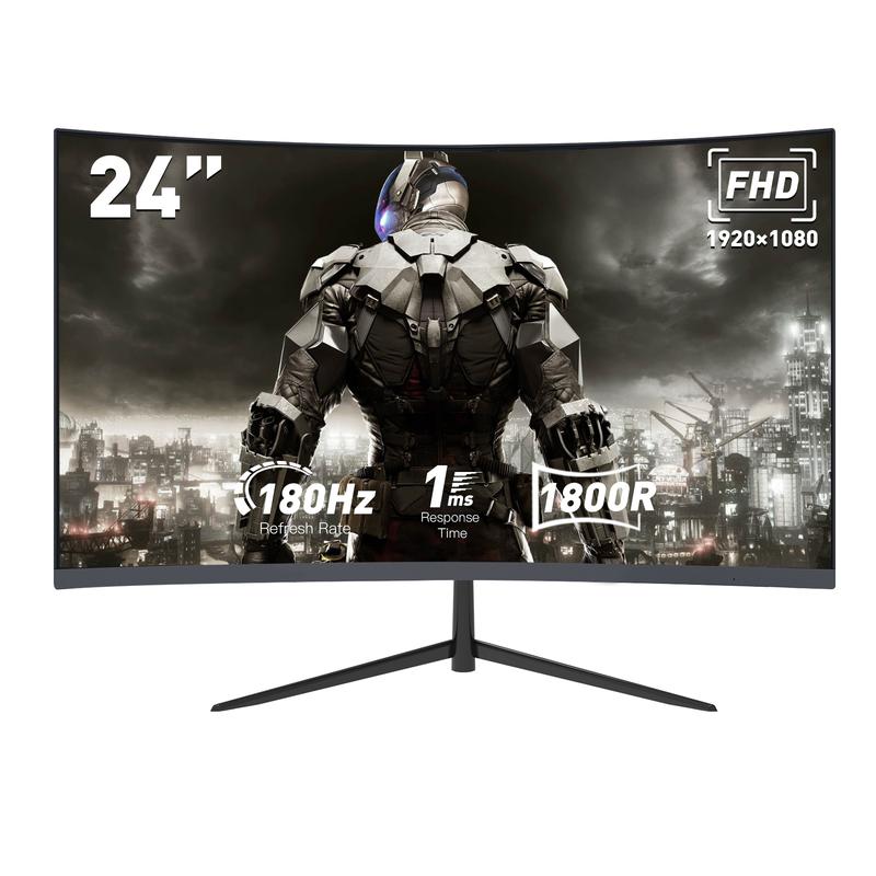 New 24" 180Hz Curved Gaming Monitor FHD 1080P 1ms Response FreeSync Ultra-Thin VESA Ready for PS5 Xbox PC #Black Friday