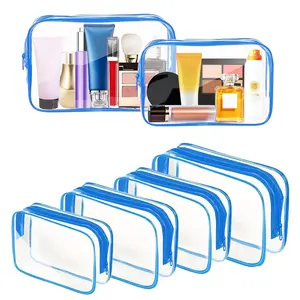 4Pcs/Set TSA Approved Clear Toiletry Bags,Quart Size Travel Bag,Clear Cosmetic Makeup Bags for Women Men,Carry on Airport Airline Compliant,Halloween Christmas Party Gifts,Hand Tools Kits