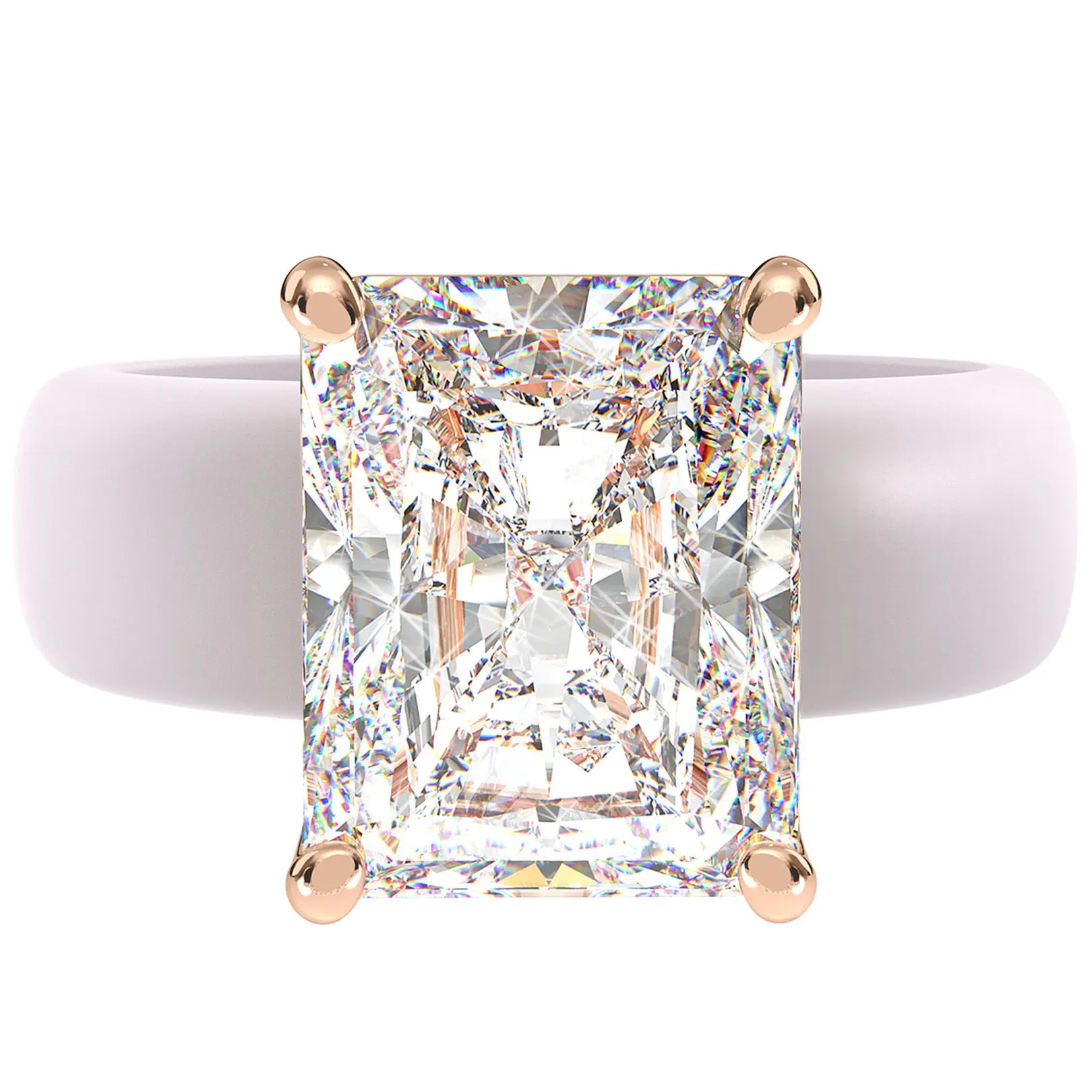 Rinfit Silicone Ring for Women, 10x8mm Emerald Cut CZ, Patented Design, GlowStone Collection