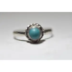 turquoise ring  size 5.50 stacker pinky band sterling silver women girls children h