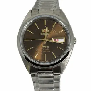 Orient 3-Star 21 Jewels Automatic silver tone brown face