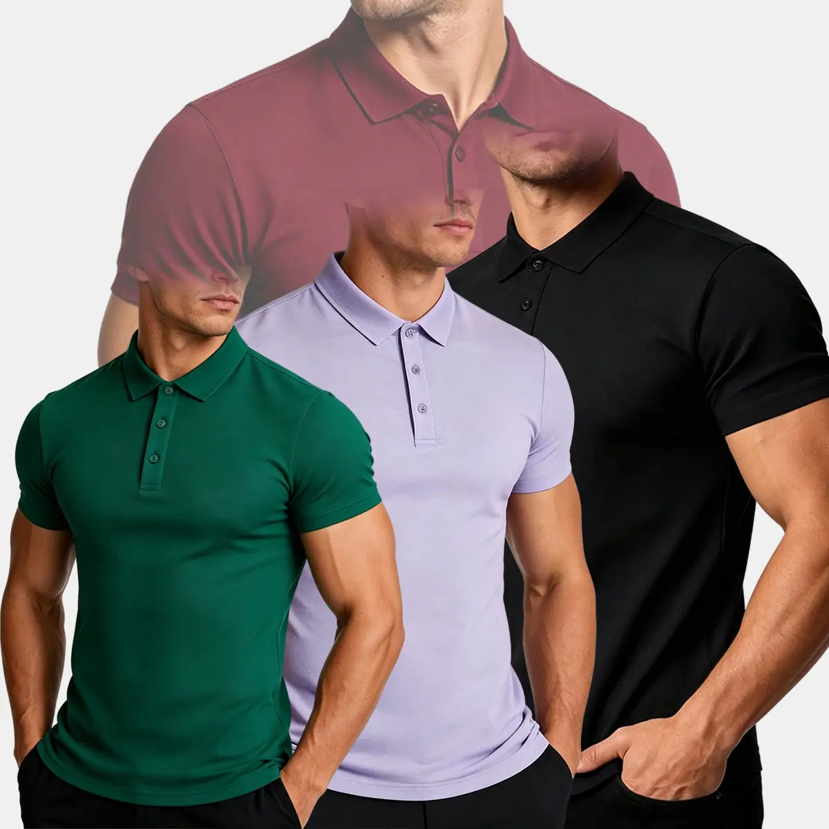 Men’s Polo – Men’s casual polo shirt, solid color button-up basic, versatile, men’s bowling/golf clothing, suitable for everyday wear, summer business style