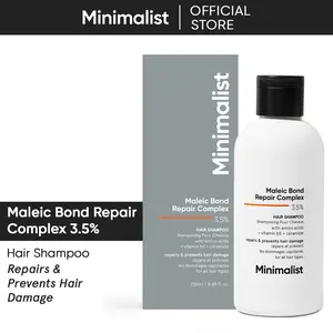 Minimalist Hair Shampoo for Damaged, Frizzy Hair | 3.5% Maleic Bond Repair Complex with Ceramide, Coconut Oil, Betaine | Haircare Sulfate-Free, Strengthening, Acid, Advanced Formulation Shampoo for Men & Women