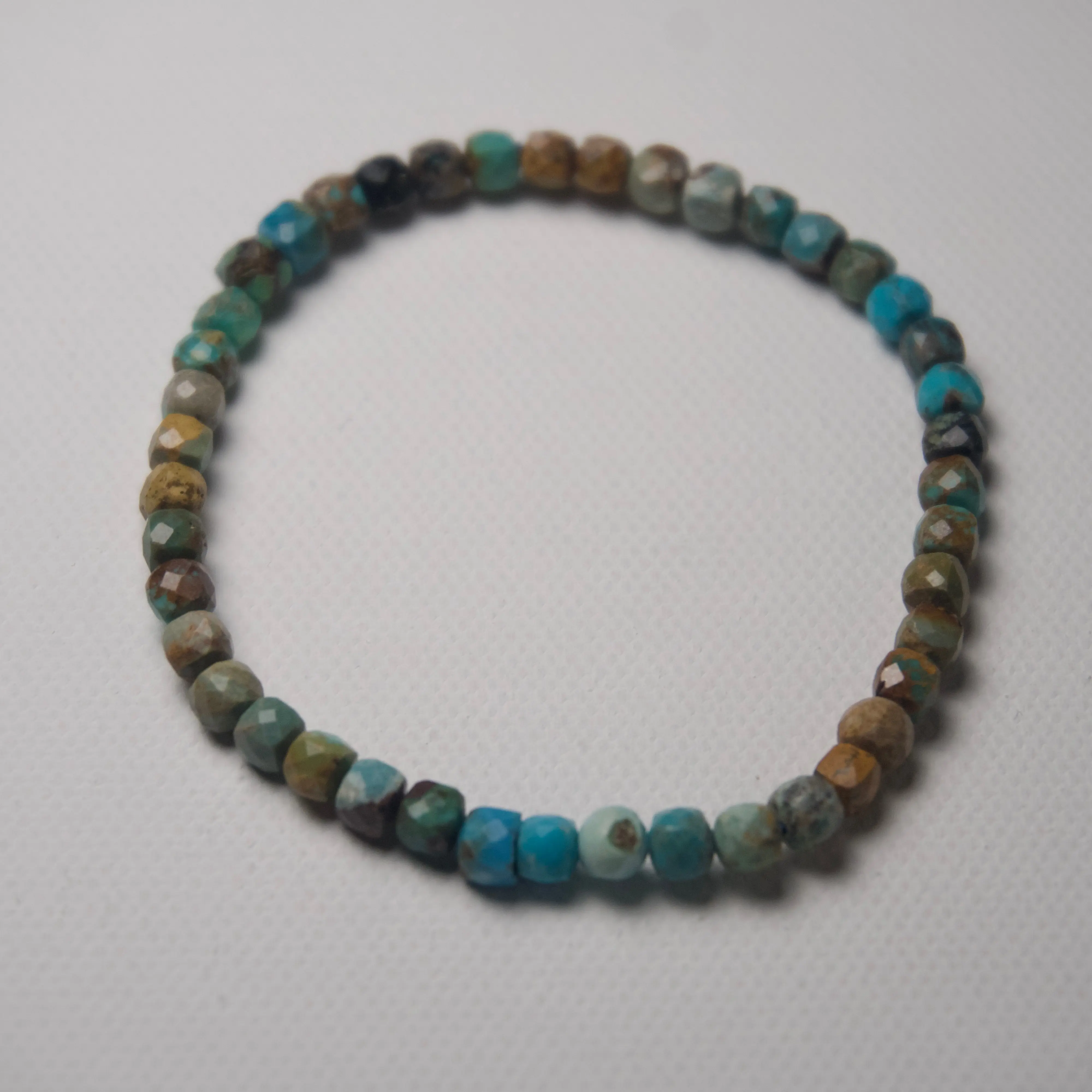 Natural Turquoise Faceted Stretch Bracelet