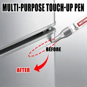 Multifunctional Metal Touch-Up Pen, Suitable for Refrigerators, Faucets, Hubcaps, Chrome Plating, Car Paint, Silver Color Repair