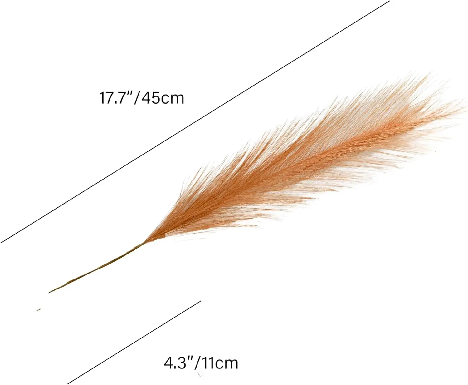 Mandy's 20 Stems Brown Silk Pampas Grass Bouquet | 17.7 inch Fluffy Artificial Pampas with Bendable Stems for Father's Day and Fall Flowers Wedding Centerpiece Home Boho Décor