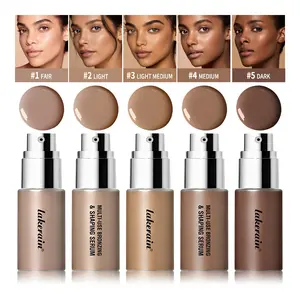 2 in 1 Liquid Bronzer & Contour Serum | Multi-Use Bronzing Drops for Face & Body | Natural Sun-Kissed Glow, Buildable Coverage, Dark Foundation Makeup  | 40ml / 1.35 fl oz, 5 Shades Available Makeup