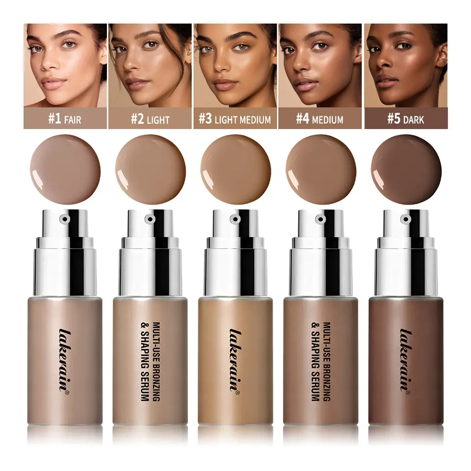 2 in 1 Liquid Bronzer & Contour Serum | Multi-Use Bronzing Drops for Face & Body | Natural Sun-Kissed Glow, Buildable Coverage, Dark Foundation Makeup  | 40ml / 1.35 fl oz, 5 Shades Available Makeup