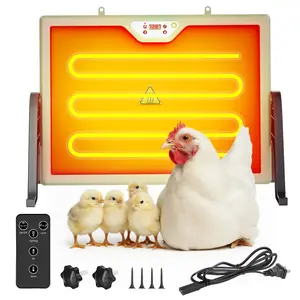 Coop Heater Brooder Heat Plate | Dual-Sided Heating Pad | Adjustable Temperature & Timer | Remote Control Poultry & Pet Warmer with Light