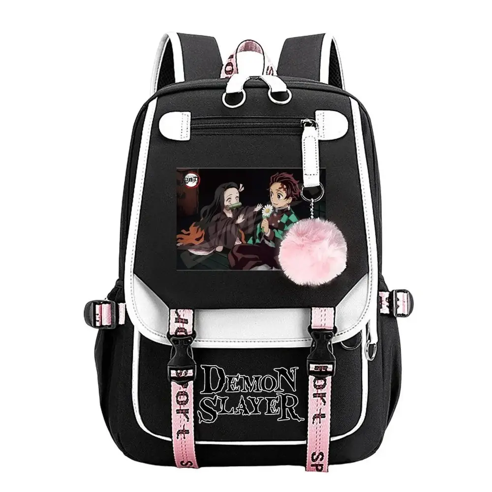 Modern Anime Print Backpacks for School, Simple Polyester Travel Bag for Teens with Double Zipper, Large Capacity Laptop Daypack for Boys & Girls, Daily Use