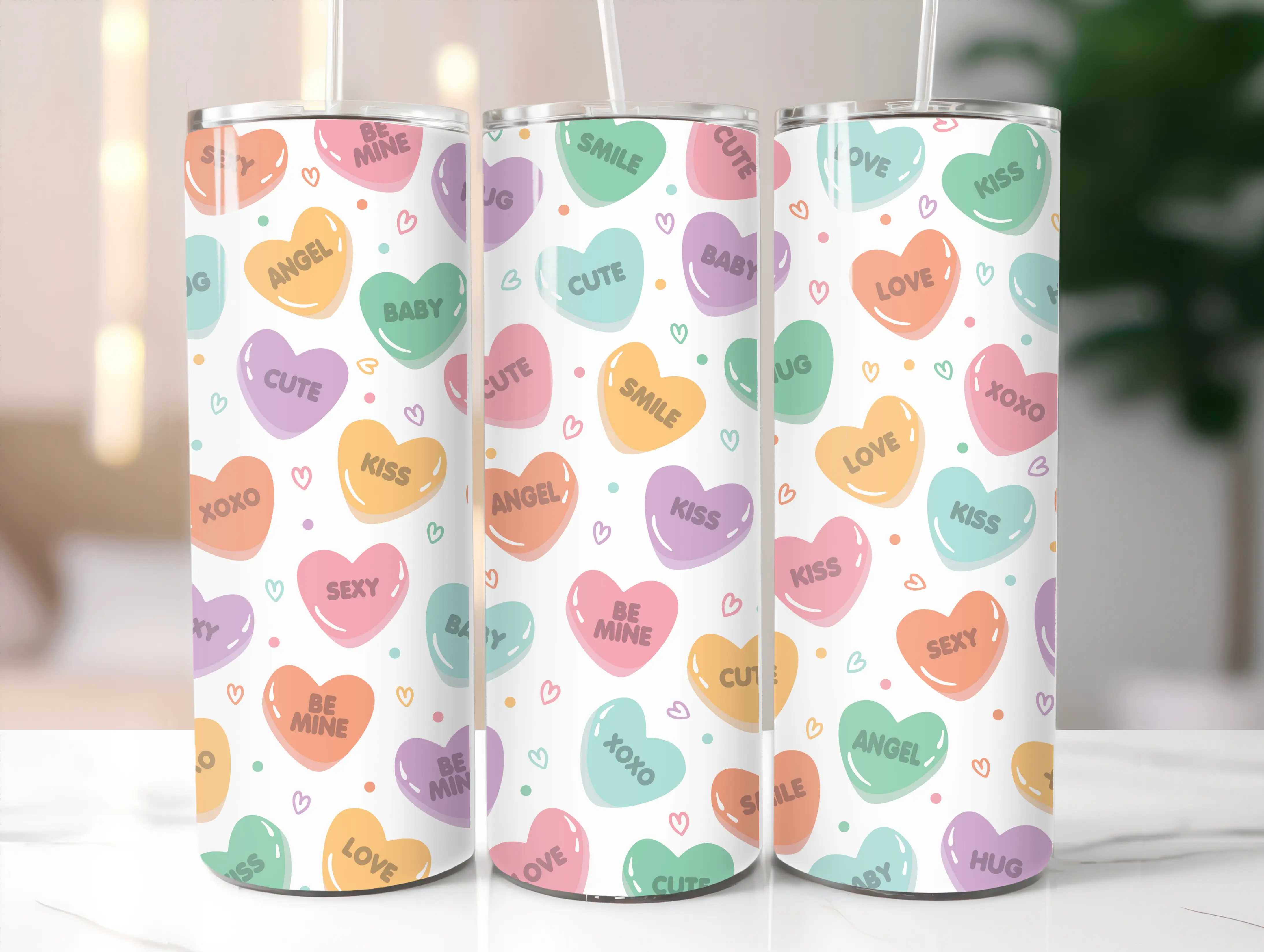 sublimation transfer - Conversation Hearts sublimation transfer - not an actual tumbler