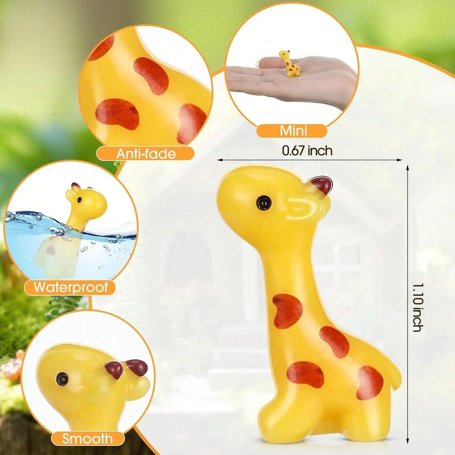 Mini Resin Giraffe Decorations, Decorative Garden Home Decor, Garden Sculptures and Decor, Garden Statue, Zoo Miniature Landscape Kit, Fairy House Accessories, Classic Style, 10/50/100 Pieces