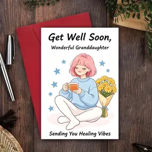 GetWellSoonGranddaughterHealingVibesCard for Easter Father's Day Birthday
