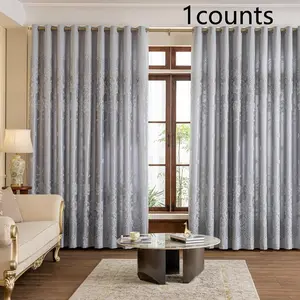 Luxury Large Floral Embroidered Grommet Curtains, Double Layer Finished Curtains for French Modern Style