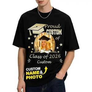 Men's 2026 Graduation T-Shirt - Custom Class 2026 Senior Tee, Personalized Natural Cotton Fabric, Casual Fashion Proud Mom Graduate Shirt, Made in the USA