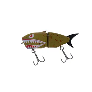 DeepJaw Outfitters Mini Glide Bait - Slow Sinking Design Multi-Jointed Swimmer Floating Lure with Soft Tails, Rubber Fins, Realistic Glide Action, Pike Appeal, Versatile Fishing Tackle, Topwater Fishing Gear, Gift for Enthusiasts