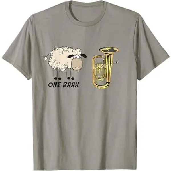 One baah,Sheep Funny Tuba Player Pun design T-Shirt