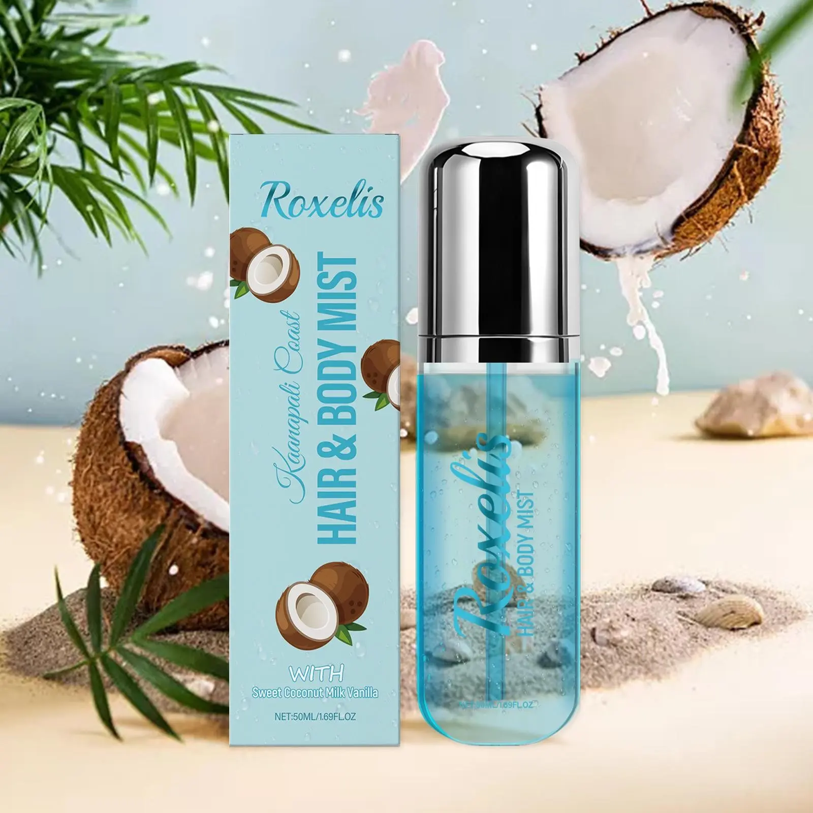Coconut Body Spray, Daily Natural Fragrance, Captivating Scents, Lightweight Long-Lasting, Gentle Scent, Enchanting Fragrance, Body Hair Mist, Refreshing and Invigorating