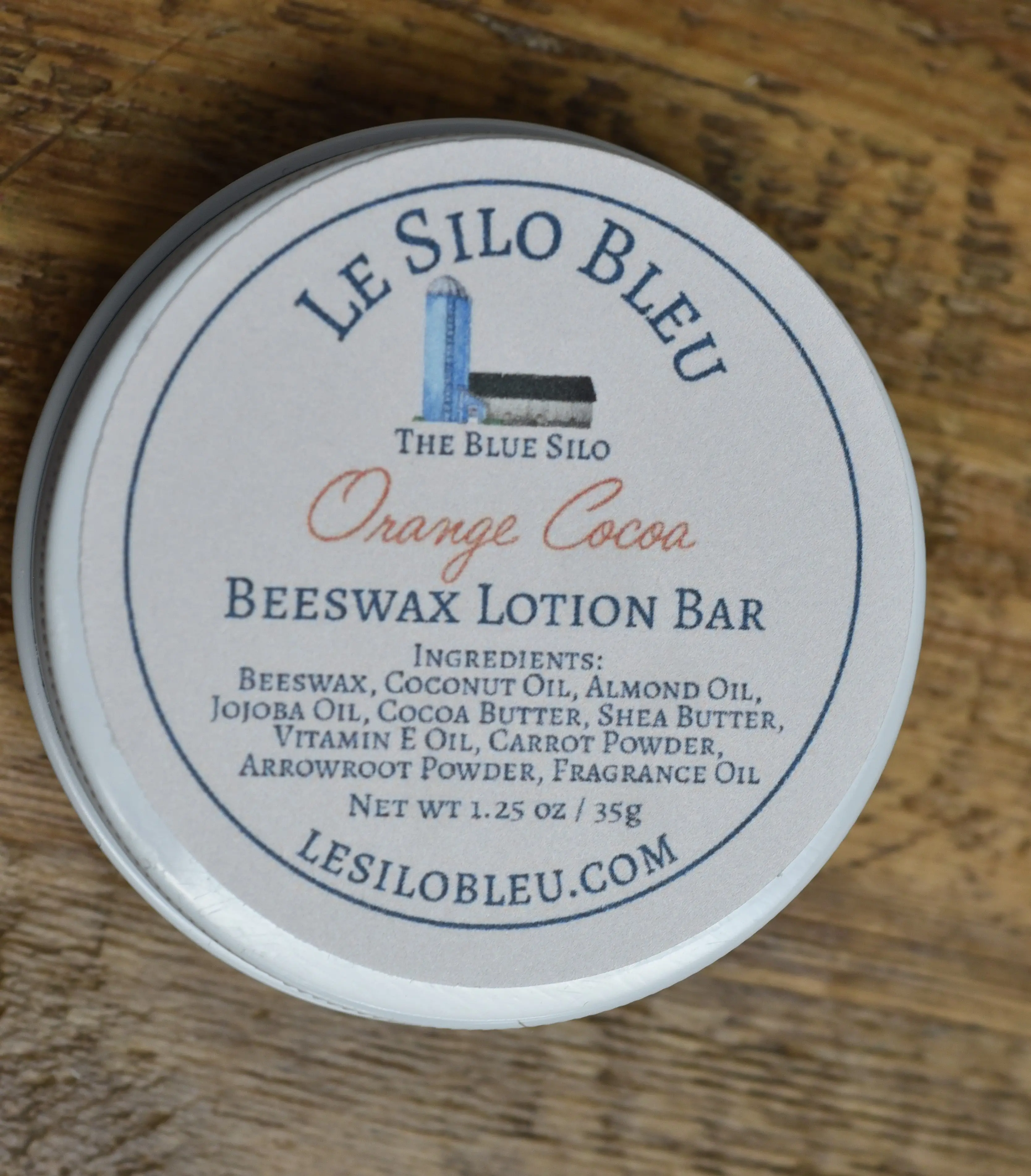Orange Cocoa Beeswax Solid Lotion Bar