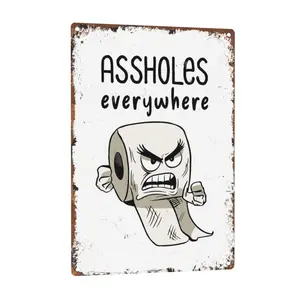 Lightweight Aluminium "Everywhere Toilet Paper" Metal Sign - 8x12 in Retro Vintage Look Wall Decoration, Funny Gift Idea for Bathroom Gag Gift
