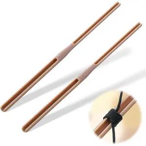 Dunkive 2 Pack Rosary Cord Knotting Tool, #7#9 and #36 Dual Head Twine Knotting Tool, Rosary Making Supplies, Beads Tying Kit, Beading Cord Kit for Jewelry, Fishing Hook, Bracelet(Brown)