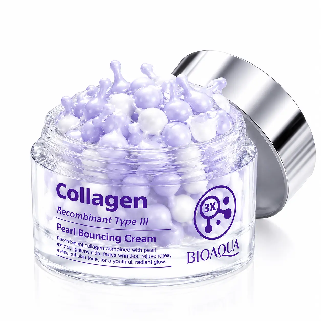 Collagen face cream, smooth and light daily facial moisturizing cream, soft texture 50g