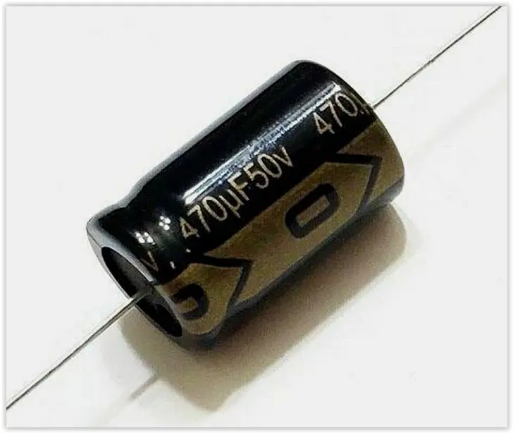 470uF 50V, Axial Electrolytic Capacitor, Polarized, Tol. ±20%