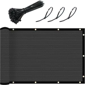 Privacy Screen 6' x 50' Fence Commercial Shade Cover with Brass Grommets Heavy Duty Perfect for Outdoor Back Yard-Dark Green