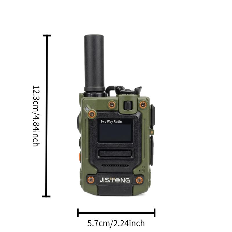 2 Pack JISTONG T33 4G LTE Radio. Compact 12.3cm alloy body, IP68 & 6800mAh battery. These walkietalkieradios deliver unlimited nationwide range and clear communication. Includes 1-Year FREE communication service fee!