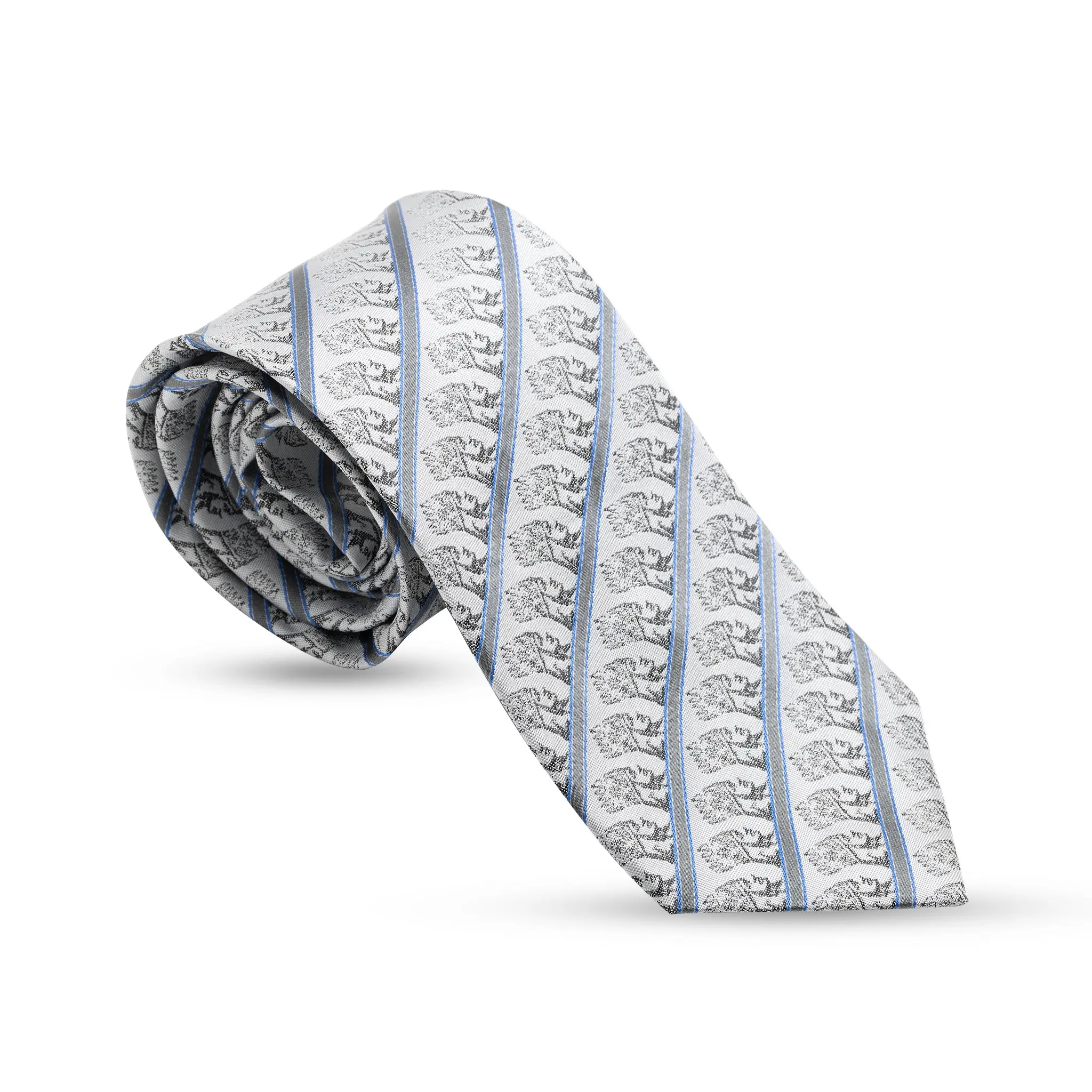 The Kings Silk Neck Tie Handmade Tigranes the Great King Design in Black & Light Grey 100% Silk 3'' x 58.0'' Artistic Men's Accessory