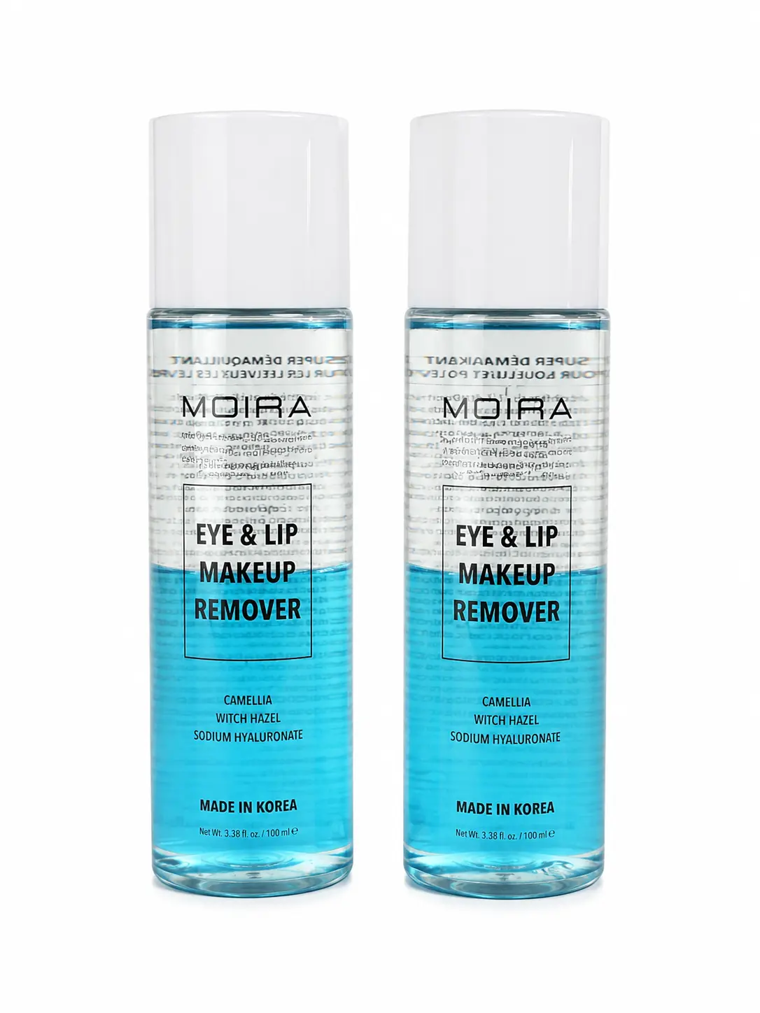 MOIRA Eye & Lip Makeup Remover Set, 100ml Dual-Phase Formula – Hydrating Deep Cleanser for Waterproof Makeup, Sensitive Skin