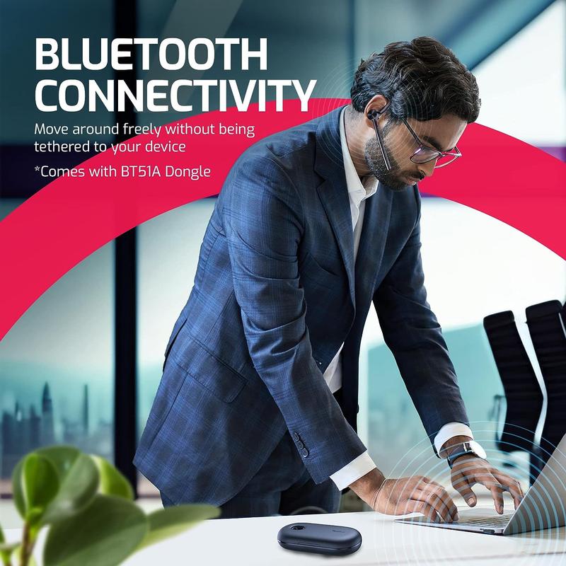 Yealink BH71 Pro Bluetooth Headset Earpiece with Charging Case, Dongle, Gold Support Plan by Global Teck