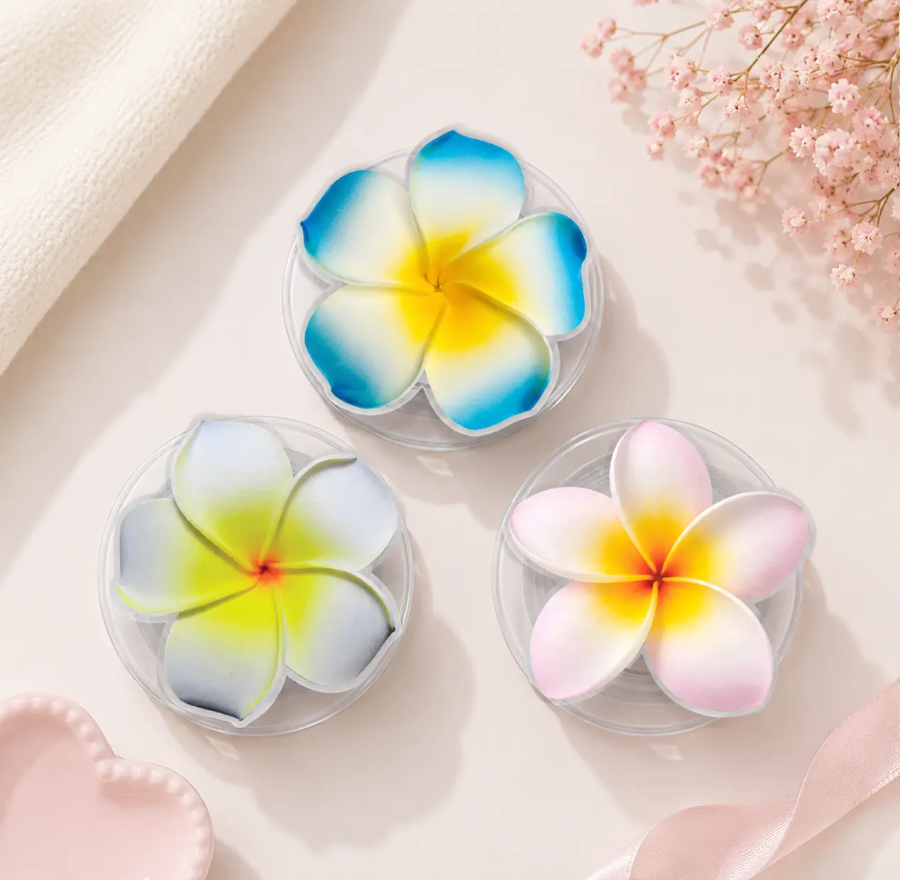 Cute Plumeria Flower Phone Grip, MagSafe Phone Holder, Floral Acrylic Phone Accessory, Kawaii Frangipani Pop Socket, Cute Flower Kindle Grip
