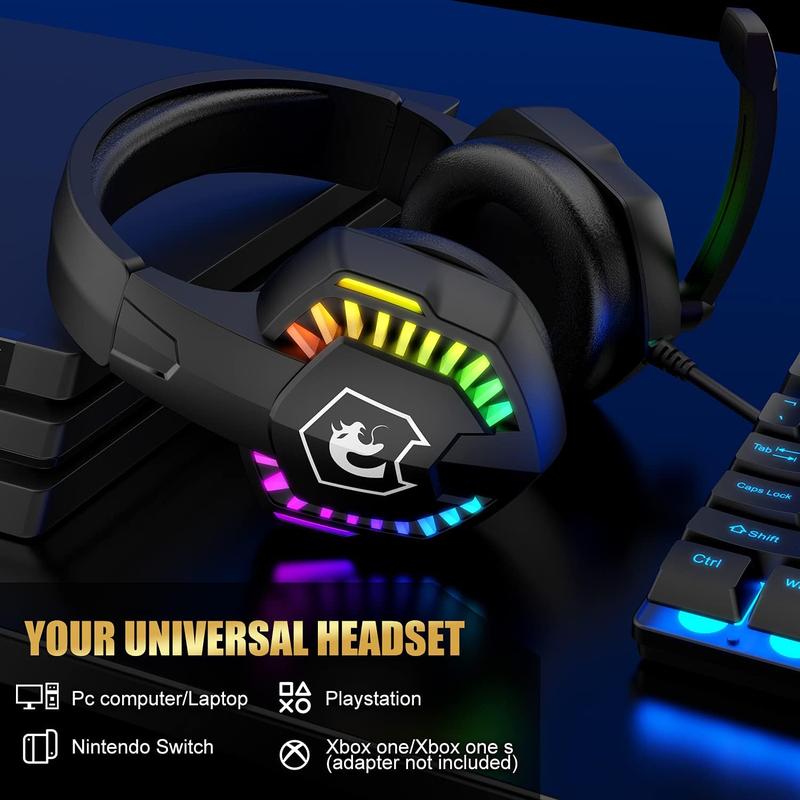 ZIYOU LANG x 	MANBASNAKE Wired Gaming Keyboard and Mouse Headset Combo,Rainbow LED Backlit Wired Keyboard,Over Ear Headphone with Mic,Rainbow Backlit Gaming Mice,Mouse Pad,for PC,Laptop,Mac,PS4,Xbox wired mechanical keyboard boyfriend gift black friday