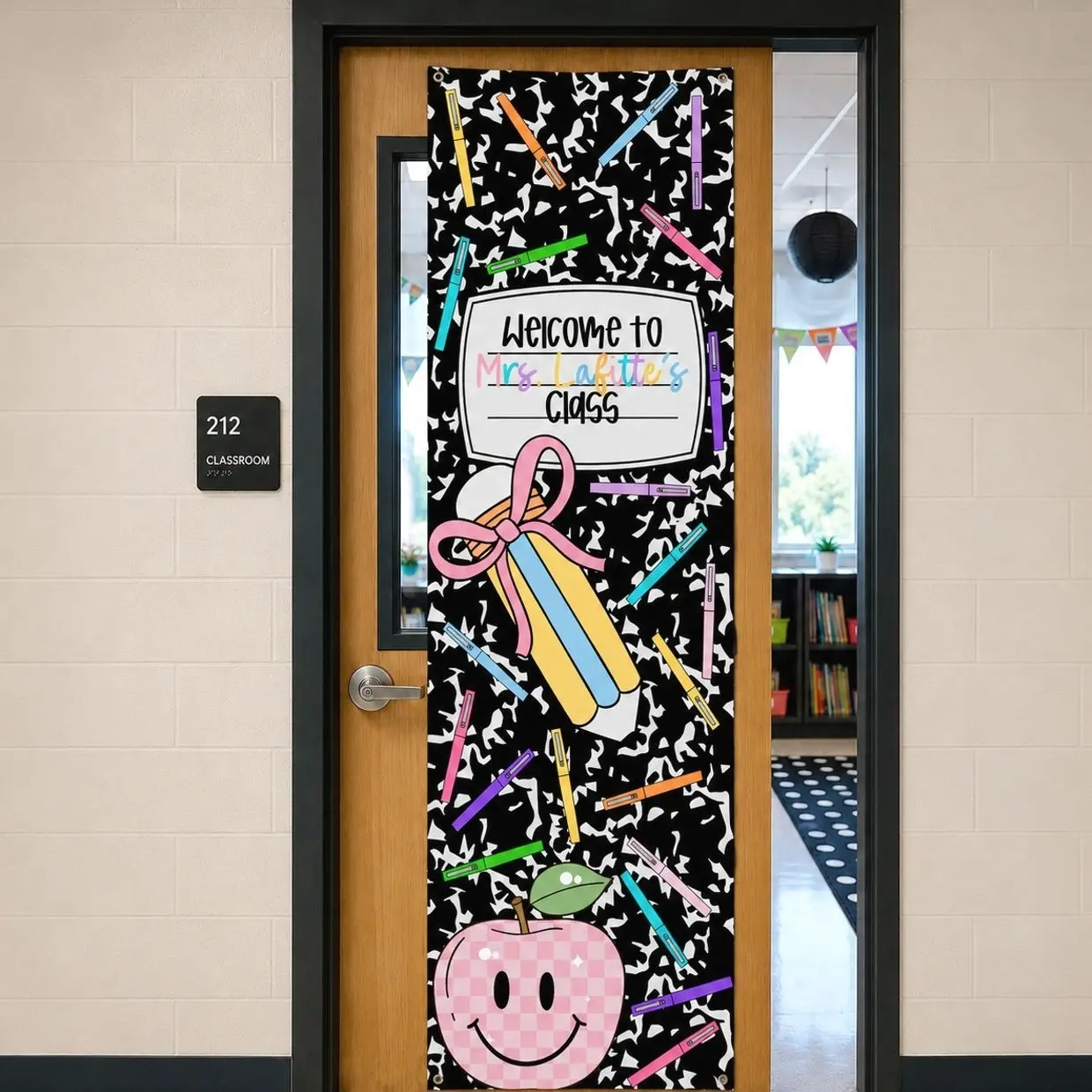 Back to School 2026 - Classroom Door Banner | Composition Notebook Teacher Door Decor