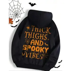 Men's Halloween Graphic Print Drop Shoulder Drawstring Hoodie, Regular Fit Casual Pocket Hooded Essentials Sweatshirt,  Fall Outfits 2024, Essential Hoodie, Trendy Streetwear for Daily Wear, Hoodies for Men, Graphic Hoodies