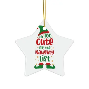 Cute Holiday Ceramic Ornament - Perfect for Christmas, Gift Tags, Tree Decor, Naughty List Theme christmas ornaments Decoration