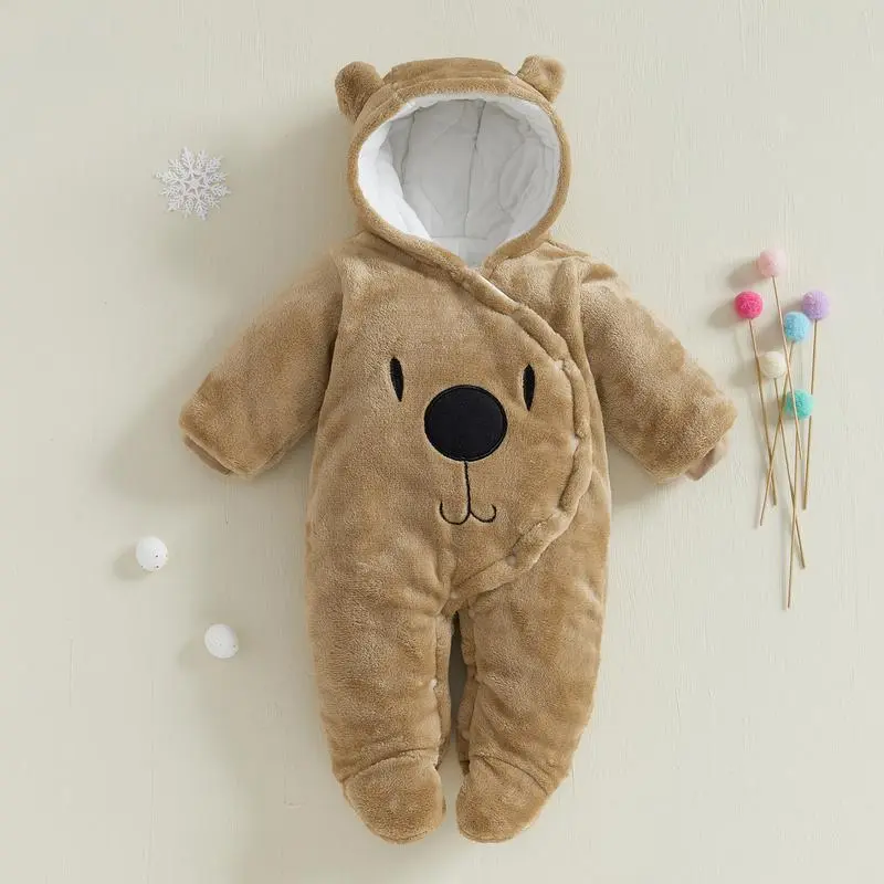 Baby Hooded Footie Romper Snap Up Fleece Snowsuit Winter Outwear Cute Pattern Jumpsuit Baby Hooded Footie Romper Snap Up Fleece Snowsuit Winter Outwear Cute Pattern Jumpsuit