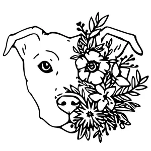 Flower Pitbull Decal Vinyl Sticker