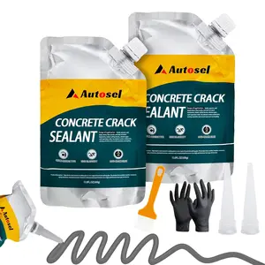 Concrete Crack Filler, High Elasticity Cement Crack Repair Sealant, Self-Leveling Waterproof Caulking Glue for Driveways, Walkways, Patios, Concrete Joint Repair-2 PCS