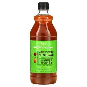 Wedderspoon Raw Apple Cider Vinegar with Monofloral Manuka Honey, 25 fl oz (750 ml)