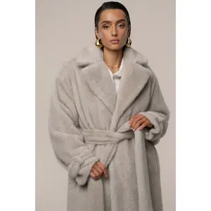Stone Uptown Faux Fur Coat