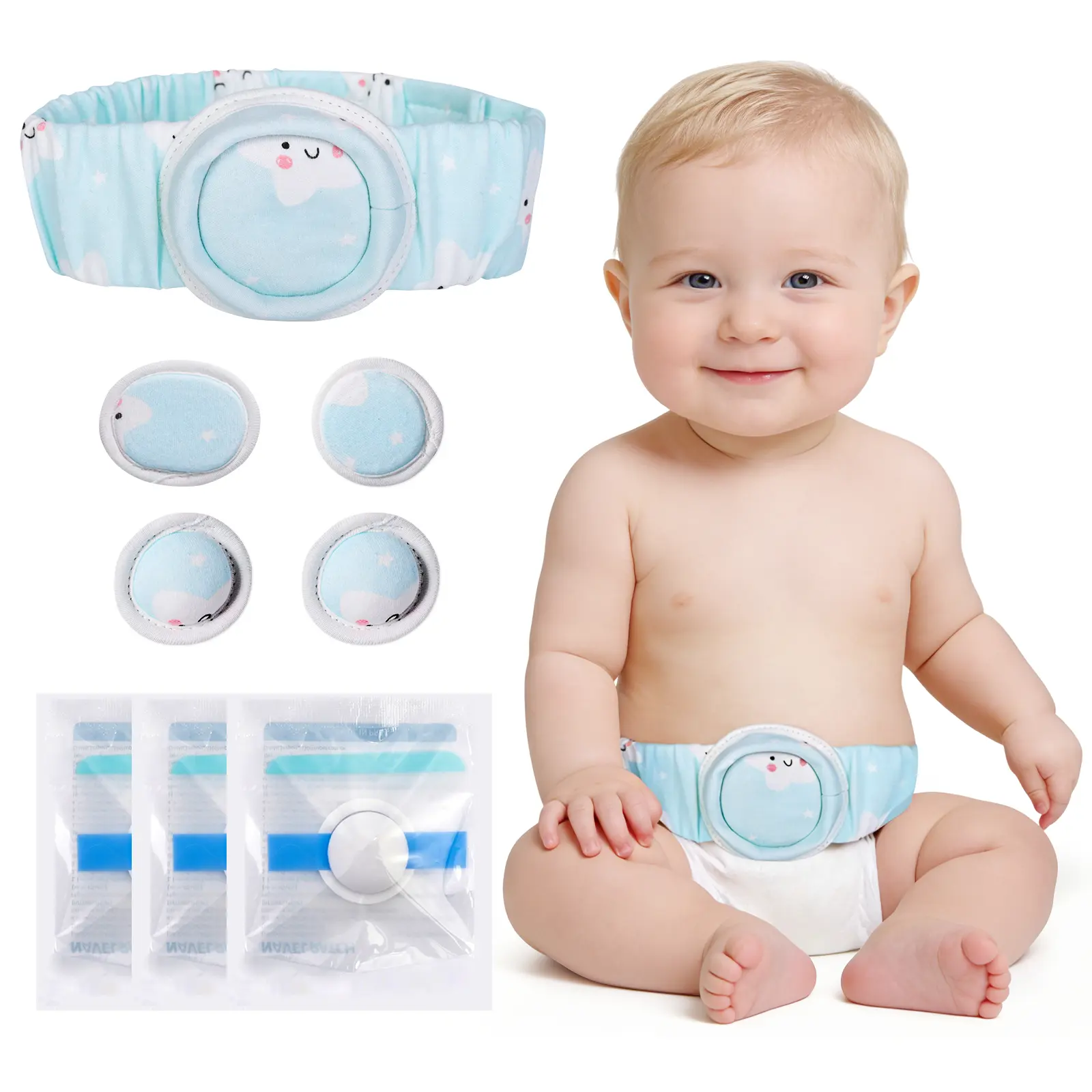 Medical Grade Cotton Waterproof Baby Umbilical Hernia Belt - Safe Navel Support for Bathing & Daily Use, Newborn-Friendly New Brace