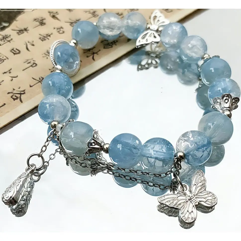S315-Blue Corn Cob Butterfly Bracelet#SZ1289