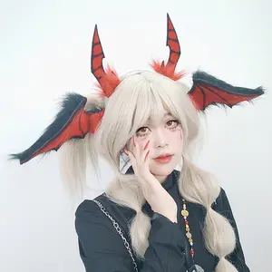 Dark Bat Beast Ear Headgear Hell Demon Bat Plush Headband Halloween Character Party Cos Accessories
