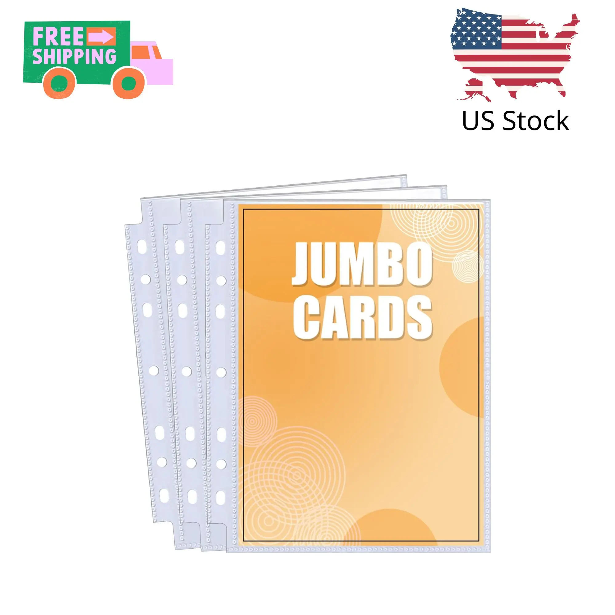 50 Pack Jumbo Card Sleeves for A5 3/6 Ring Binders, 5.7" x 7.9" Ultra-Clear Top-Loading Sheets