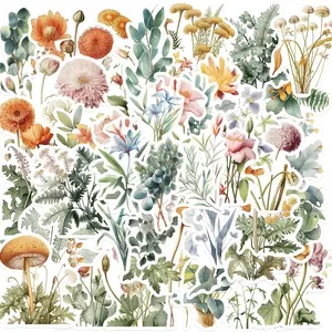 Plant Series Graffiti Sticker, 50pcs/set Waterproof Decorative Sticker, Creative Sticker for Phone Case, Laptop, Notebook, Helmet, Skateboard