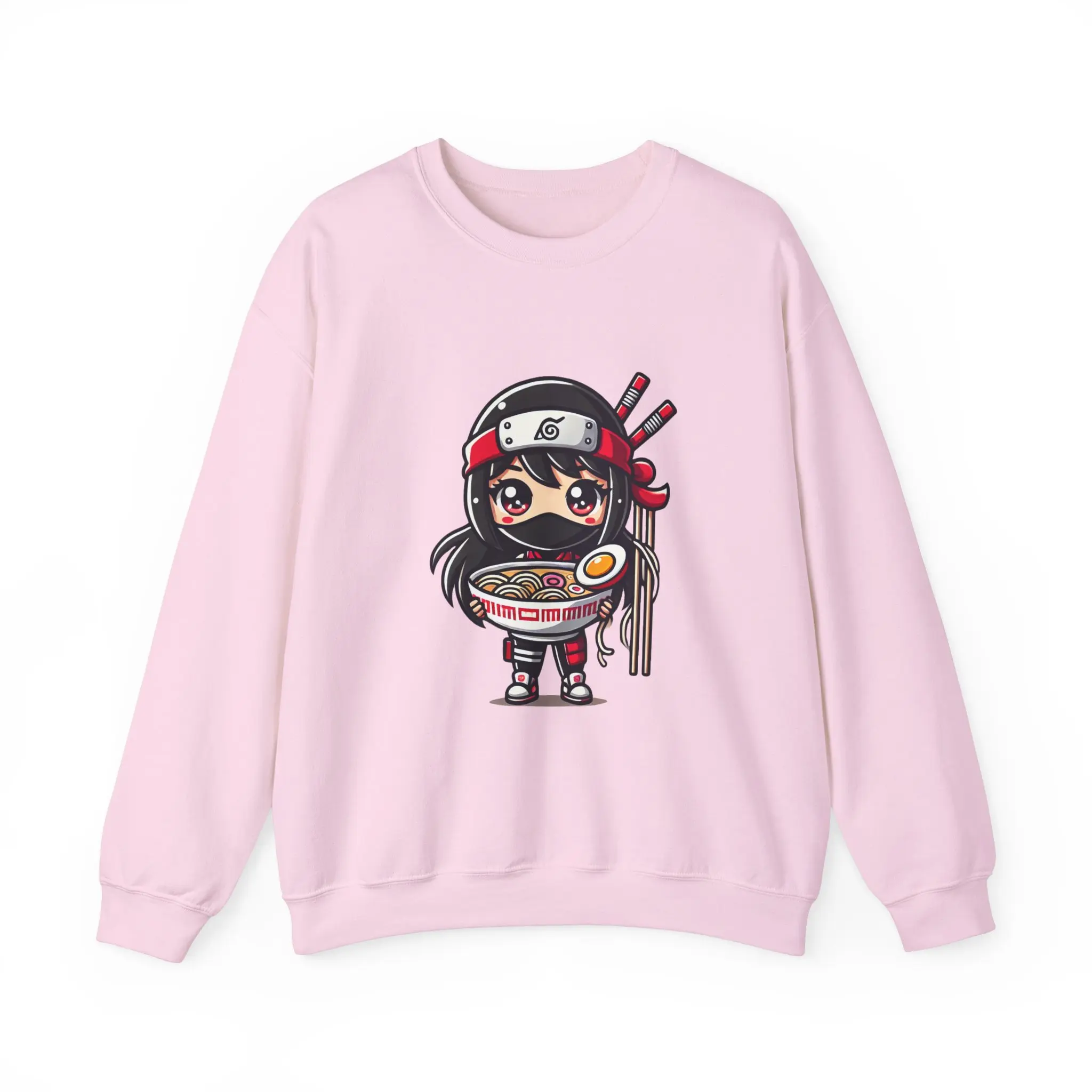 Ninja Girl Ramen Sweatshirt, Japanese Anime Style, Unisex Pullover Jumper, Ramen Lover Gift, Cozy Crewneck Top, Asian Food Apparel
