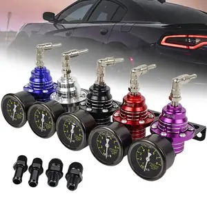 Universal Adjustable Fuel Pressure Regulator Aluminum Oil Gauge Kit for Modification, High Performance Sports Car Accessories Stability, Essential Heavy Duty Car Tools Upgrades